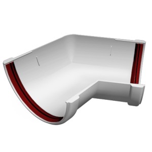 Угол желоба 135 град. ПВХ Grand Line Белый (RAL 9003)